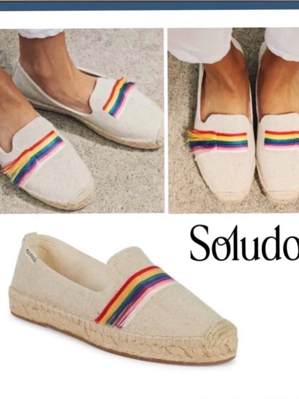 Soludos Pride Smoking Slipper with Rainbow Stripe